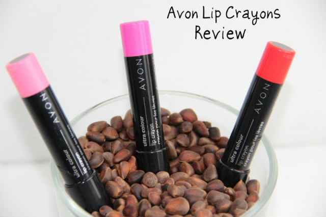 Avon Ultra Colour Lip Crayons in Carefree Coral,Sweetly Pink and Showstopper Pink.